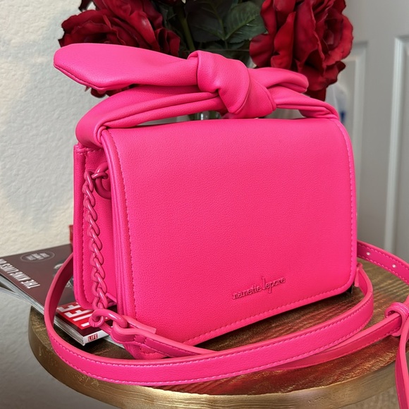 Nanette Lepore Hot Pink Bow Top Crossbody Bag, NWT - Picture 2 of 9